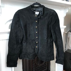 Black leather suede jacket